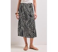 Maxirock STREET ONE, Damen, Gr. 36, schwarz, Stoff, 88% Viskose, 12% Polyamid, geblümt, normal wadenlang, Röcke Maxirock, mit allover Print (17830156-36) schwarz