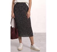 Midirock STREET ONE, Damen, Gr. 40, schwarz coffee, Mesh, Obermaterial: 94% Polyester, 6% Elasthan. Futter: 100% Viskose, gepunktet, bequem 3/4-Länge, Röcke, Sommerrock aus Mesh in Plisséestruktur / G