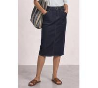 Jeansrock STREET ONE, Damen, Gr. 44, blau (rinse soft washed), Jeans, 72% Baumwolle, 27% Polyester, 1% Elasthan, unifarben, regular fit wadenlang, Röcke Jeansrock, High Waist (48535724-44) rinse soft