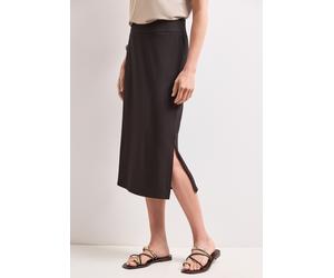Midirock STREET ONE, Damen, Gr. 46, braun (espresso braun), Stoff, 75% Viskose, 20% Polyester, 5% Elasthan, unifarben, normal wadenlang, Röcke, in Midi-Länge (95649854-46) espresso braun