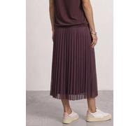 Midirock STREET ONE, Damen, Gr. 46, rustic rouge, Mesh, Obermaterial: 95% Polyester, 5% Elasthan. Futter: 100% Viskose, unifarben, bequem 7/8-Länge, Röcke, Sommerrock aus Mesh in Plisséestruktur / Wad