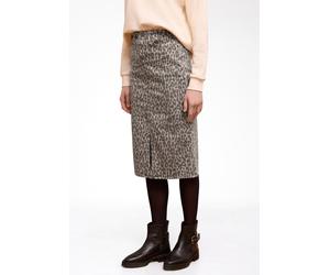Midirock STREET ONE STUDIO, Damen, Gr. 40, leo printed wash, Web, 81% Baumwolle, 17% Polyester, 2% Elasthan, normal wadenlang, Röcke, mit Leo-Muster (40137311-40) leo printed wash