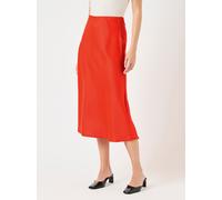 Midirock Y.A.S "YASPELLA HW MIDI SKIRT S. NOOS", Damen, Gr. XS (34), rot (cherry tomato), Web, Obermaterial: 97% Polyester, 3% Elasthan, unifarben, regular fit wadenlang, Röcke Midirock (79179934-XS)