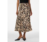 Midirock Y.A.S "YASPELLA HW MIDI SKIRT S. NOOS", Damen, Gr. XXL (44), schwarz (schwarz aop:leo print), Web, Obermaterial: 97% Polyester, 3% Elasthan, regular fit wadenlang, Röcke Midirock (14554949-XX
