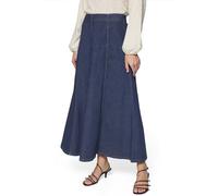 Midirock ZERO "Damen Maxi in A-Linie", Damen, Gr. 44, dunkelblau denim, Denim/Jeans, Obermaterial: 98% Baumwolle, 2% Elasthan, used, figurbetont lang, Röcke, Plain/ohne Details (28326810-44) dunkelbla