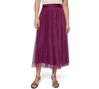 Midirock ZERO "Damen mit elastischem Bund", Damen, Gr. 34, magenta lila, Obermaterial: 100% Polyester, transparent, festlich, ausgestellt lang, Röcke, drapiert / gerafft (38458241-34) magenta lila