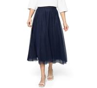 Midirock ZERO "Damen mit elastischem Bund", Damen, Gr. 40, deep sky, Obermaterial: 100% Polyester, transparent, festlich, ausgestellt lang, Röcke, drapiert / gerafft (55427602-40) deep sky