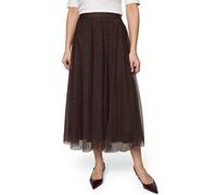Midirock ZERO "Damen mit Falten", Damen, Gr. 40, chocolate plum, Tüll, Obermaterial: 100% Polyester, transparent, ausgestellt lang, Röcke, Material (90093368-40) chocolate plum