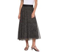 Midirock ZERO "Damen mit Muster", Damen, Gr. 40, schwarz (cream, schwarz), Tüll, Obermaterial: 100% Polyester. Futter: 65% Polyester, 35% Viskose, A-Linie lang, Röcke, Material (99263911-40) cream, sc