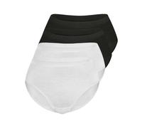 Midislip SASSA "4er Sparpack Slip Midi LOVELY SKIN", Damen, Gr. 40, schwarz-weiß (schwarz, weiß), Obermaterial: 95% Modal CMD. 5% Elasthan EL., Unterhosen (45989825-40) schwarz, weiß