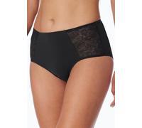 Schiesser Midislip Air Damen Microfaser mit transparenten Spitzen Schwarz Gr. 40
