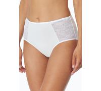 Schiesser Midislip Damen Air – Microfaser mit transparenten Spitzen-Einsätzen – Weiß Gr. 42
