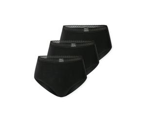 Midislip SCHIESSER "Modern Multipacks", Damen, Gr. 42, schwarz, Obermaterial: 95% Baumwolle, 5% Elasthan, Unterhosen, Spitzen-Bund, elastisch (38352763-42) schwarz