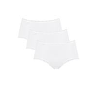 Midislip SLOGGI "24/7 Cotton Lace", Damen, Gr. 38, weiß, Obermaterial: 96% Baumwolle, 4% Elasthan, gemustert, unifarben, körpernah, Unterhosen, mit zarter Spitze, Baumwollmischung. blickdicht, hüftige