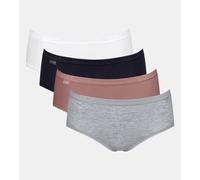 Sloggi Single-Jersey Damen-Hüftslip Basic+ im 4er-Pack rose/schwarz/grau 46