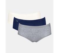 Midislip SLOGGI "Basic+ Midi C3P", Damen, Gr. 36, bunt (multiple colours 17), Single Jersey, Obermaterial: 95% Polyamid, 5% Elasthan, clean, unifarben, körpernah, Unterhosen, perfekter Sitz (92821758-