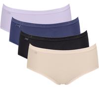 Midislip SLOGGI "Basic+", Damen, Gr. 44, blau (multiple colours 20), Single Jersey, Obermaterial: 95% Baumwolle, 5% Elasthan, figurbetont, Unterhosen, weiche Nähte, bequem, feminin (76419650-44) multi