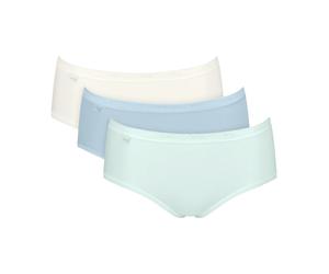 Midislip SLOGGI "Basic+ Midi", Damen, Gr. 36, Single Jersey, bunt (medium grau melange), Single Jersey, Obermaterial: 95% Baumwolle, 5% Elasthan, körpernah, Unterhosen, perfekter Sitz, besonders weich