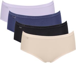 Midislip SLOGGI "Basic+ Midi", Damen, Gr. 38, blau (multiple colours 20), Single Jersey, Obermaterial: 95% Baumwolle, 5% Elasthan, figurbetont, Unterhosen, perfekter Sitz, besonders weiche Nähte, Mult