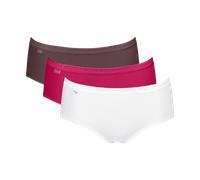 Midislip SLOGGI "Basic+ Midi", Damen, Gr. 40, Single Jersey, bunt (rot combination), Single Jersey, Obermaterial: 95% Baumwolle, 5% Elasthan, körpernah, Unterhosen, perfekter Sitz, besonders weiche Nä