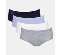Midislip SLOGGI "Basic+ Midi", Damen, Gr. 44, bunt (multiple colours 15), Single Jersey, Obermaterial: 95% Baumwolle, 5% Elasthan, clean, unifarben, figurbetont, Unterhosen, perfekter Sitz, besonders 