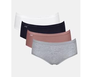Midislip SLOGGI "Basic+ Midi", Damen, Gr. 48, bunt (multiple colours 16), Single Jersey, Obermaterial: 95% Baumwolle, 5% Elasthan, figurbetont, Unterhosen, perfekter Sitz, besonders weiche Nähte, Mult