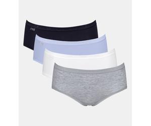Midislip SLOGGI "Basic+ Midi", Damen, Gr. 50, bunt (multiple colours 15), Single Jersey, Obermaterial: 95% Baumwolle, 5% Elasthan, clean, unifarben, figurbetont, Unterhosen, perfekter Sitz, besonders