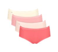 Midislip SLOGGI "Basic+ Midi", Damen, Gr. 50, rosa (rot, schwarz combination), Single Jersey, Obermaterial: 95% Baumwolle, 5% Elasthan, figurbetont, Unterhosen, perfekter Sitz, besonders weiche Nähte,