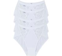 Midislip SLOGGI "Chic", Damen, Gr. 40, weiß, Single Jersey, Obermaterial: 95% Baumwolle, 5% Elasthan. Spitze: 71% Polyamid, 20% Baumwolle, 9% Elasthan, gemustert, unifarben, körpernah, Unterhosen, ela