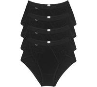 Midislip SLOGGI "Chic", Damen, Gr. 48, schwarz, Single Jersey, Obermaterial: 95% Baumwolle, 5% Elasthan. Spitze: 71% Polyamid, 20% Baumwolle, 9% Elasthan, gemustert, unifarben, körpernah, Unterhosen,