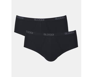 Midislip SLOGGI "Men Basic", Herren, Gr. 6, schwarz, Single Jersey, Obermaterial: 94% Baumwolle, 6% Elasthan, Unterhosen, perfekter Sitz, mit Eingriff (63777714-6) schwarz