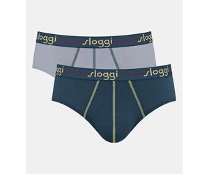 Midislip SLOGGI "men Start", Herren, Gr. 5, blau, light combination, Single Jersey, Obermaterial: 96% Baumwolle, 4% Elasthan, körpernah, Unterhosen, sportliche geschnitten, ohne Eingriff, Cotton-Mix (
