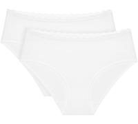 Midislip TRIUMPH "Feel Of Cotton", Damen, Gr. 36, weiß, Microtouch, Obermaterial: 86% Polyamid, 14% Elasthan, unifarben, körpernah, Unterhosen, weich, ohne Seitennaht, schmales Spitzenband (24644236-3