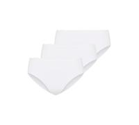 Midislip YSABEL MORA "BASIC COLLECTION COTTON WITH LACE", Damen, Gr. M, weiß, Obermaterial: 95% Baumwolle, 5% Elasthan, unifarben, eng, Unterhosen, mit bedecktem Schnitt und feiner Spitze (49948327-M)