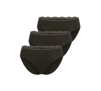 Midislip YSABEL MORA "BASIC COLLECTION COTTON WITH LACE", Damen, Gr. XL, schwarz, Obermaterial: 95% Baumwolle, 5% Elasthan, unifarben, eng, Unterhosen, mit bedecktem Schnitt und feiner Spitze (8554602