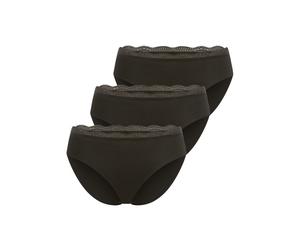 Midislip YSABEL MORA "BASIC COLLECTION COTTON WITH LACE", Damen, Gr. XL, schwarz, Obermaterial: 95% Baumwolle, 5% Elasthan, unifarben, eng, Unterhosen, mit bedecktem Schnitt und feiner Spitze (8554602