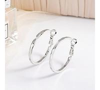 MIDJ Creolen Silber 925,Schicke Diamant-Schnitt-Band-Ohrringe 925 Sterlingsilber-Kreistropfen-Ohrringe Für Damemädchen Partei-Büro-Feiertags-Liebhaber-Geschenkedelsteinschmucksachen, 30Mm