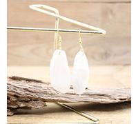 MIDJ Frauen Ohrringe, Hakenohrringe Mit Weißgold-Anhängerohrring Boho Reiki Unregelmäßige Rohstein-Tropfenohrringe Für Damen Mädchen Edelsteinschmuck