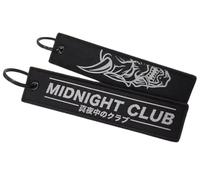 Midnight Club Oni-Maske, japanisches Autorennen, JDM Drive Driver Crew, Schlüsselanhänger, Schlüsselanhänger, Schwarz, 5.1 inches long