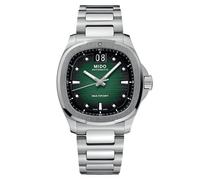 MIDO Multifort TV Big Date - Schweizer Automatikuhr für Herren - Edelstahl, 40 mm Gehäuse, Grün auf Edelstahl, Modern