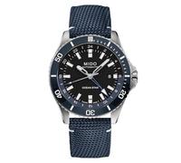 MIDO Ocean Star GMT - Schweizer Automatikuhr für Herren - 44 mm Edelstahlgehäuse mit drehbarer Lünette, Schwarz auf blauem Stoff, Taucheruhr
