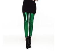 Midrise Slim Fit Damen Lackleder-Leggings Hose mit reflektierender glänzender Textur für verschiedene Anlässe (durchschnittliche Größe grün)