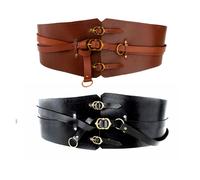 Mieder-Gürtel aus Leder mit 3 Schnallen und 2 Ringen