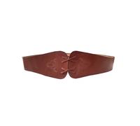 Mieder-Gürtel aus Leder mit keltischem Knoten Prägung Braun 120cm