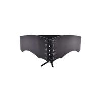 Battle-Merchant - Mieder Gürtel aus Leder - Taillenumfang: ca. 68-89 cm - Mittelalter - LARP - Reenactment - Renaissance (Schwarz)