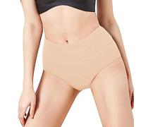 Miederhose Damen Bauchweg Einfarbiges konservatives Dreieck mit hoher Taille für Damen Beige Unterhose Damen