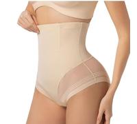 Miederhose Damen Bauchweg - Unterhose Pantys Bauchkontrolle Nahtlose Shapewear Miederpants Shaping Figurformende Unterwäsche String Tanga Unterhosen Slip Taillenslip Beige XL