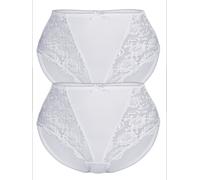 Miederslip SASSA "2er Pack Miederslip CLASSIC LACE", Damen, Gr. 44, weiß (weiß weiß), Obermaterial: 85% Polyamid PA. 15% Elasthan EL., Unterhosen (88165368-44) weiß weiß