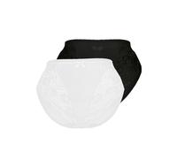 Miederslip SASSA "Classic Lace", Damen, Gr. 38, schwarz-weiß (weiß, schwarz), Obermaterial: 85% Polyamid, 15% Elasthan, unifarben, normal, Unterhosen, mit Spitzeneinsatz (82227252-38) weiß, schwarz