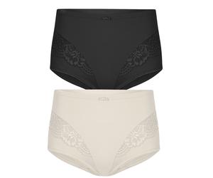 Miederslip SUSA "2er Pack Miederslip London", Damen, Gr. 40, bunt (champagner schwarz), Stoff, Obermaterial: 75% Polyamid PA. 25% Elasthan EL., Unterhosen (89449348-40) champagner schwarz